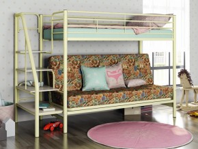 Двухъярусная кровать с диваном Мадлен 3 Слоновая кость-марки в Добрянке - dobryanka.magazinmebel.ru | фото