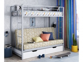 Двухъярусная кровать с диваном Мадлен ЯЯ Серый-пифагор в Добрянке - dobryanka.magazinmebel.ru | фото