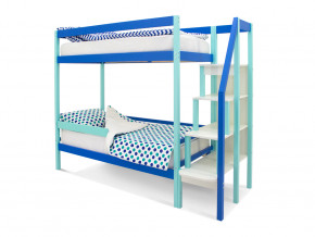 Двухъярусная кровать Svogen с бортиком мятно-синий в Добрянке - dobryanka.magazinmebel.ru | фото - изображение 1