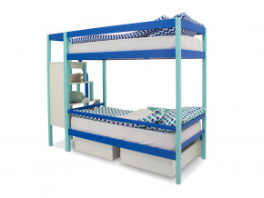 Двухъярусная кровать Svogen с ящиками и бортиком мятно-синий в Добрянке - dobryanka.magazinmebel.ru | фото - изображение 4