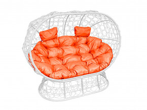 Кокон Лежебока на подставке с ротангом оранжевая подушка в Добрянке - dobryanka.magazinmebel.ru | фото