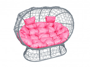 Кокон Лежебока на подставке с ротангом розовая подушка в Добрянке - dobryanka.magazinmebel.ru | фото