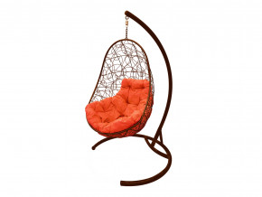 Кокон Овал с ротангом оранжевая подушка в Добрянке - dobryanka.magazinmebel.ru | фото