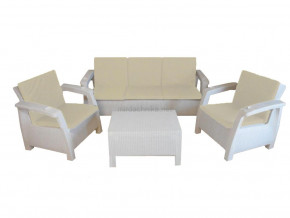 Комплект уличной мебели Yalta Premium Terrace Triple Set белый в Добрянке - dobryanka.magazinmebel.ru | фото