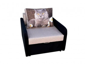 Кресло кровать Канзасик с подлокотниками кот с ромашками-2 в Добрянке - dobryanka.magazinmebel.ru | фото - изображение 1