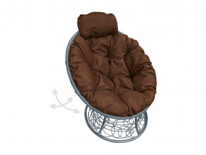 Кресло Папасан мини пружинка с ротангом коричневая подушка в Добрянке - dobryanka.magazinmebel.ru | фото