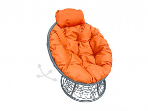 Кресло Папасан мини пружинка с ротангом оранжевая подушка в Добрянке - dobryanka.magazinmebel.ru | фото