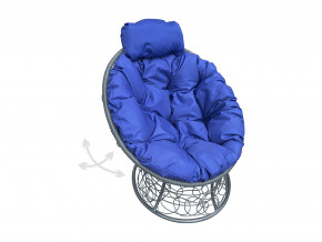 Кресло Папасан мини пружинка с ротангом синяя подушка в Добрянке - dobryanka.magazinmebel.ru | фото