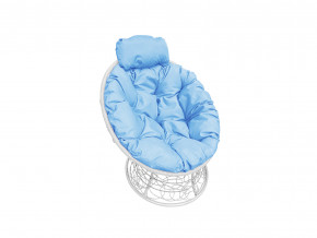 Кресло Папасан мини с ротангом голубая подушка в Добрянке - dobryanka.magazinmebel.ru | фото