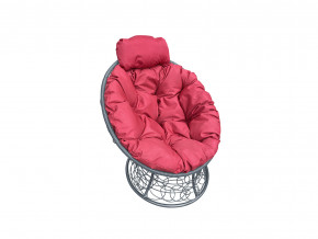 Кресло Папасан мини с ротангом красная подушка в Добрянке - dobryanka.magazinmebel.ru | фото