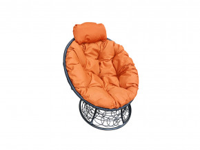 Кресло Папасан мини с ротангом оранжевая подушка в Добрянке - dobryanka.magazinmebel.ru | фото