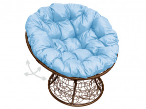 Кресло Папасан пружинка с ротангом голубая подушка в Добрянке - dobryanka.magazinmebel.ru | фото - изображение 1