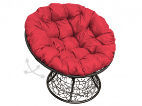 Кресло Папасан пружинка с ротангом красная подушка в Добрянке - dobryanka.magazinmebel.ru | фото - изображение 1
