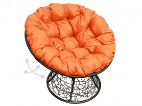Кресло Папасан пружинка с ротангом оранжевая подушка в Добрянке - dobryanka.magazinmebel.ru | фото - изображение 1