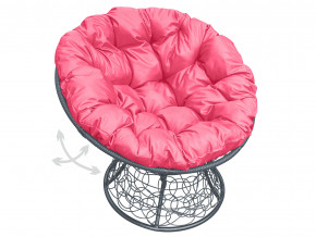 Кресло Папасан пружинка с ротангом розовая подушка в Добрянке - dobryanka.magazinmebel.ru | фото