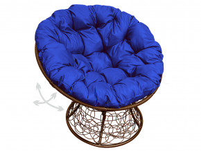 Кресло Папасан пружинка с ротангом синяя подушка в Добрянке - dobryanka.magazinmebel.ru | фото - изображение 1