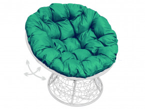 Кресло Папасан пружинка с ротангом зелёная подушка в Добрянке - dobryanka.magazinmebel.ru | фото - изображение 1