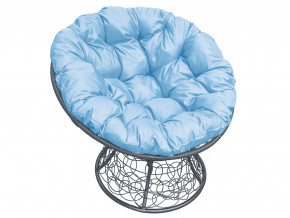 Кресло Папасан с ротангом голубая подушка в Добрянке - dobryanka.magazinmebel.ru | фото