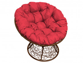 Кресло Папасан с ротангом красная подушка в Добрянке - dobryanka.magazinmebel.ru | фото - изображение 1