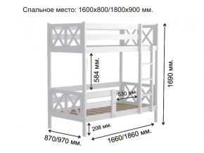 Кровать 2-х ярусная Аист-2 Прованс белый 1800х900 мм в Добрянке - dobryanka.magazinmebel.ru | фото - изображение 2