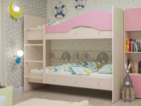 Кровать 2-х ярусная Мая на латофлексах розовая в Добрянке - dobryanka.magazinmebel.ru | фото