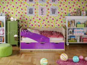 Кровать Бабочки 1600 Фиолетовый металлик в Добрянке - dobryanka.magazinmebel.ru | фото