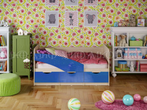Кровать Бабочки 1800 Синий металлик в Добрянке - dobryanka.magazinmebel.ru | фото - изображение 1