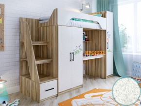 Кровать чердак Тея с пеналом с фасадом для рисования феритейл в Добрянке - dobryanka.magazinmebel.ru | фото