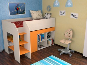 Кровать чердак Теремок 2 Оранжевый в Добрянке - dobryanka.magazinmebel.ru | фото