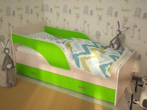 Кровать детская Максимка млечный дуб-лайм в Добрянке - dobryanka.magazinmebel.ru | фото