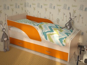 Кровать детская Максимка млечный дуб-оранж в Добрянке - dobryanka.magazinmebel.ru | фото