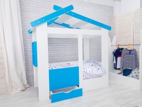 Кровать детская Теремок с ящиком лазурь в Добрянке - dobryanka.magazinmebel.ru | фото