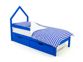 Кровать-домик мини Svogen с ящиками и бортиком синий в Добрянке - dobryanka.magazinmebel.ru | фото - изображение 1
