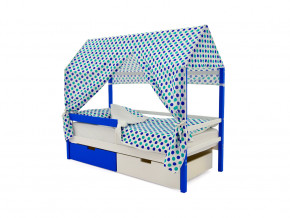 Кровать-домик Svogen с ящиками и бортиком сине-белый в Добрянке - dobryanka.magazinmebel.ru | фото - изображение 5