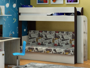 Кровать двухъярусная Карамель 75 венге ткань биг бен в Добрянке - dobryanka.magazinmebel.ru | фото - изображение 1