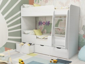 Кровать двухъярусная Малыш двойняшка белый в Добрянке - dobryanka.magazinmebel.ru | фото - изображение 1