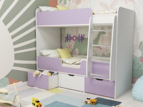 Кровать двухъярусная Малыш двойняшка белый-ирис в Добрянке - dobryanka.magazinmebel.ru | фото - изображение 1