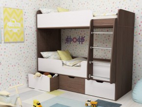 Кровать двухъярусная Малыш двойняшка бодега-белый в Добрянке - dobryanka.magazinmebel.ru | фото