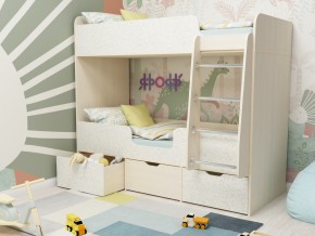 Кровать двухъярусная Малыш двойняшка дуб молочный-феритейл в Добрянке - dobryanka.magazinmebel.ru | фото - изображение 1