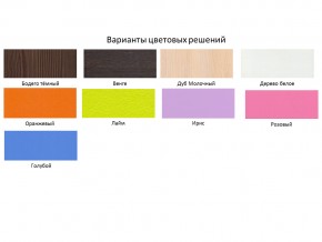 Кровать двухъярусная Юниор 1 Дуб молочный-Лайм/Голубой без бортика в Добрянке - dobryanka.magazinmebel.ru | фото - изображение 2