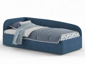 Кровать мягкая Денди на латах рогожка синяя в Добрянке - dobryanka.magazinmebel.ru | фото