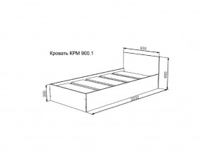 Кровать Мори КРМ 900.1 графит в Добрянке - dobryanka.magazinmebel.ru | фото - изображение 2