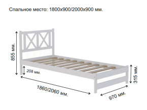 Кровать односпальная Аист-7 Классика белый 1800х900 мм в Добрянке - dobryanka.magazinmebel.ru | фото - изображение 2