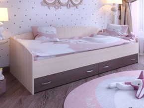 Кровать с выкатными ящиками Дуб молочный-Бодего в Добрянке - dobryanka.magazinmebel.ru | фото