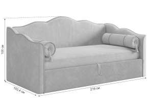 Кровать софа Лея 900 велюр латте/крем в Добрянке - dobryanka.magazinmebel.ru | фото - изображение 2
