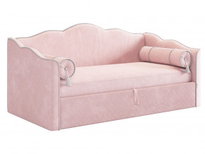 Кровать софа Лея 900 велюр нежно-розовый/галька в Добрянке - dobryanka.magazinmebel.ru | фото
