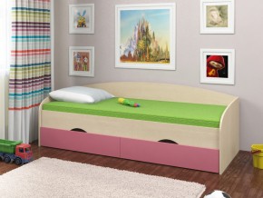 Кровать Соня 2 дуб молочный-розовый в Добрянке - dobryanka.magazinmebel.ru | фото