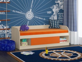 Кровать Соня 4 дуб молочный-оранжевый в Добрянке - dobryanka.magazinmebel.ru | фото
