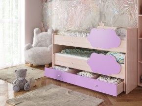 Кровать Соник с ящиком млечный дуб-ирис в Добрянке - dobryanka.magazinmebel.ru | фото