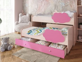 Кровать Соник с ящиком млечный дуб-розовый в Добрянке - dobryanka.magazinmebel.ru | фото - изображение 1